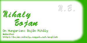 mihaly bojan business card